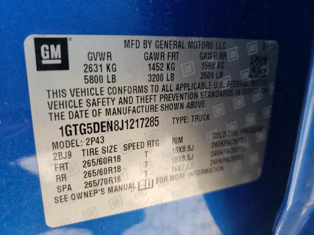 2018 GMC CANYON SLT 1GTG5DEN8J1217285