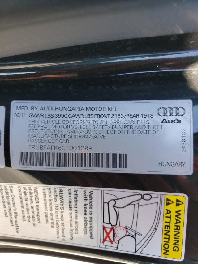 2012 AUDI TT PREMIUM TRUBFAFK6C1001289
