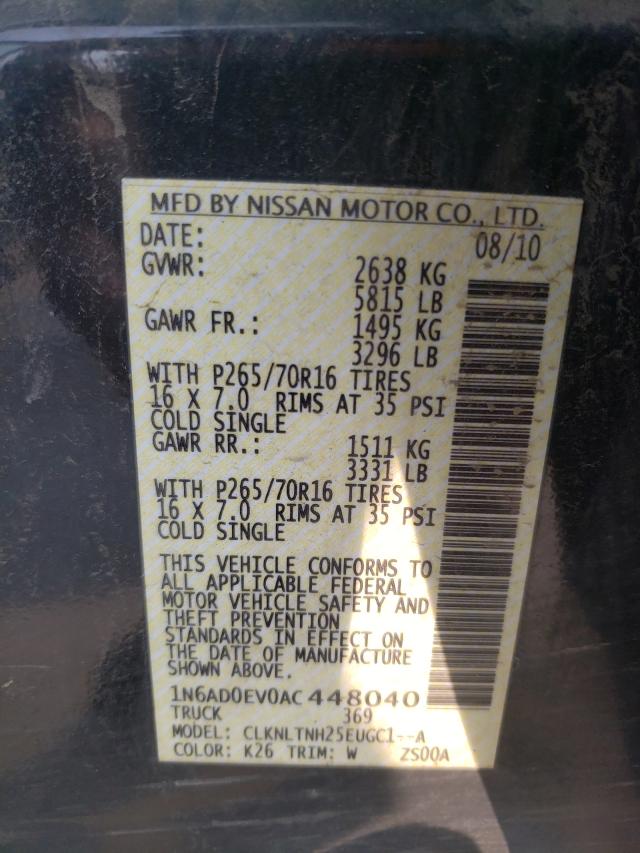 2010 NISSAN FRONTIER C 1N6AD0EV0AC448040