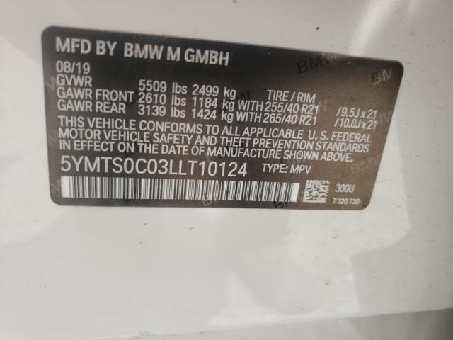 2020 BMW X3 M COMPE 5YMTS0C03LLT10124