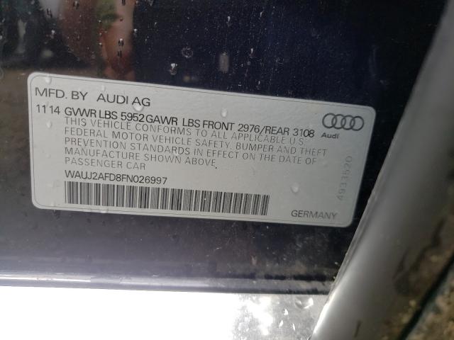 2015 AUDI A8 QUATTRO WAUJ2AFD8FN026997