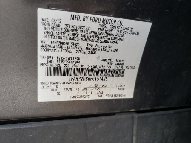 1FAHP2D86FG151425 Ford TAURUS SE