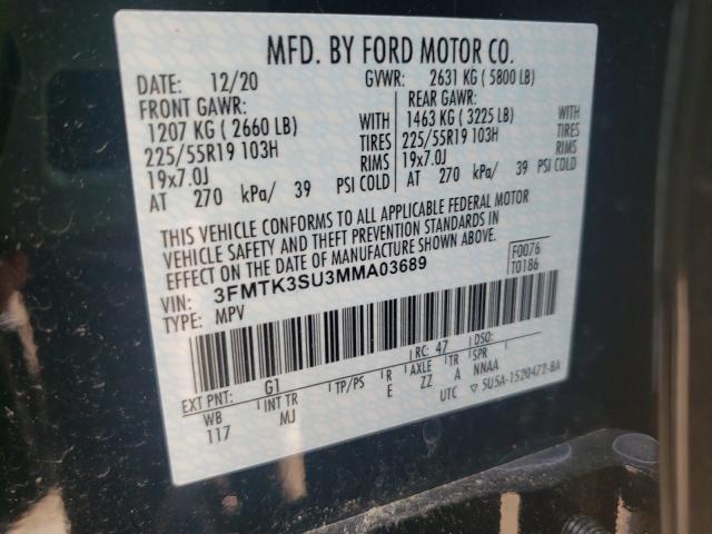 2021 FORD MUSTANG MA 3FMTK3SU3MMA03689