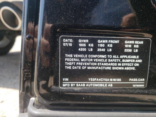 2010 SAAB 9-3 2.0T YS3FA4CY5A1616135