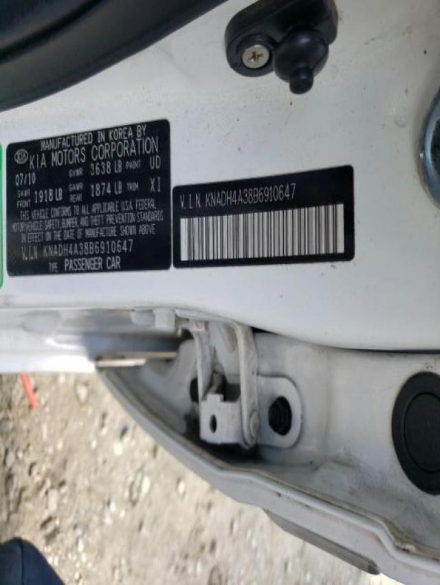 2011 KIA RIO BASE KNADH4A38B6910647