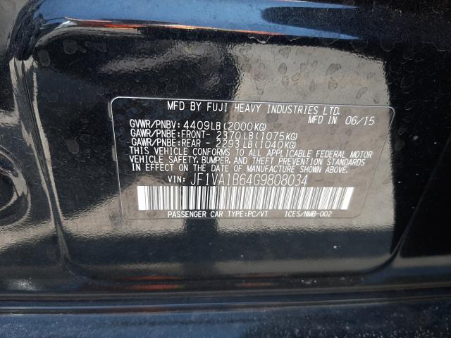 2016 SUBARU WRX JF1VA1B64G9808034