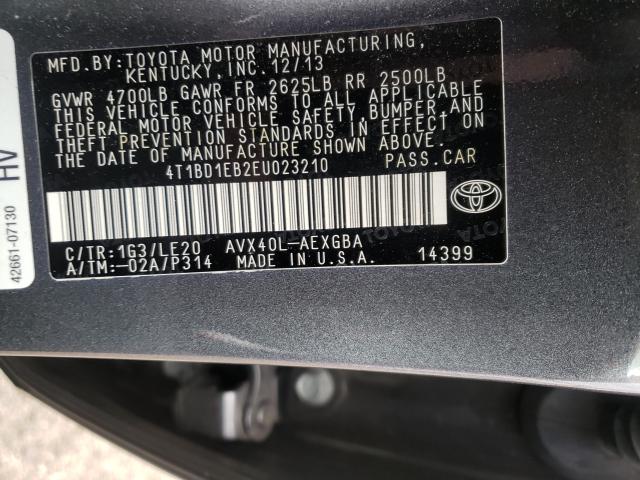 2014 TOYOTA AVALON HYB 4T1BD1EB2EU023210