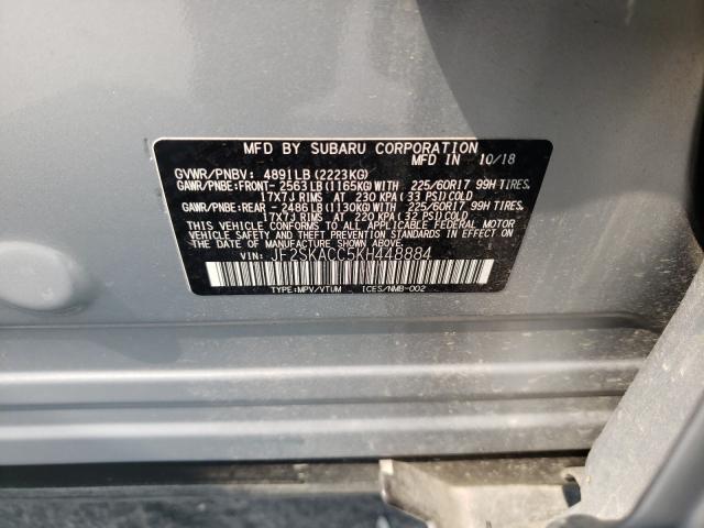 2019 SUBARU FORESTER JF2SKACC5KH448884