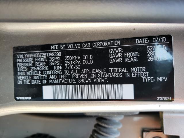2011 VOLVO XC70 3.2 YV4940BZ2B1098398