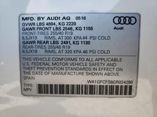 2016 AUDI Q3 PRESTIG WA1GFCFS8GR024280