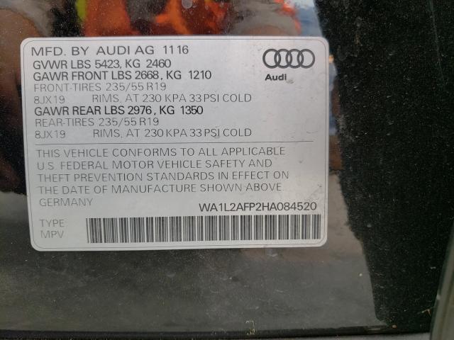 VIN WA1L2AFP2HA084520 2017 Audi Q5, Premium Plus no.10