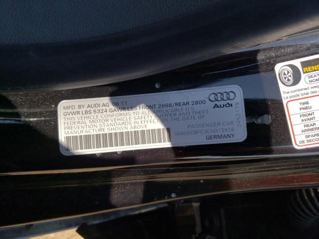 2012 AUDI A7 WAUSGBFC3CN013928