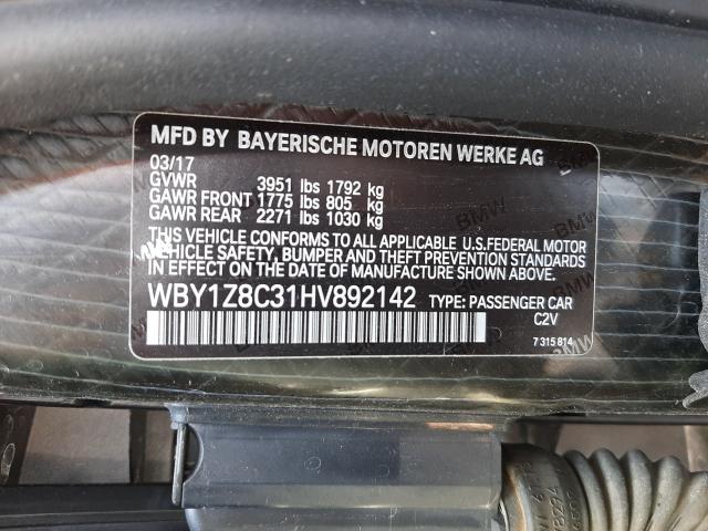 2017 BMW I3 REX WBY1Z8C31HV892142