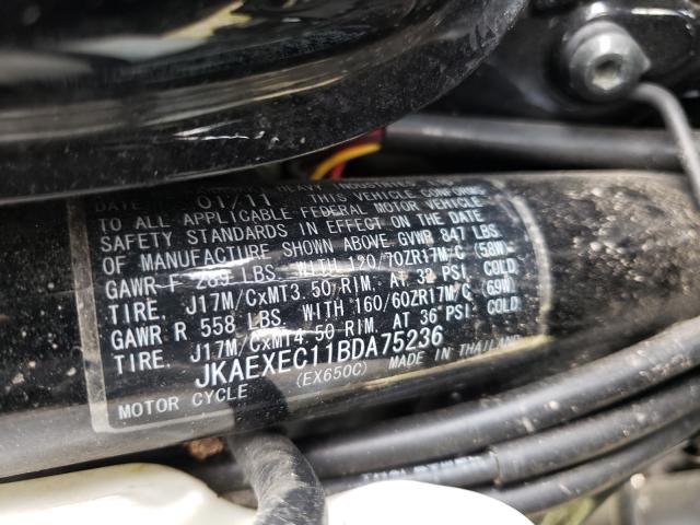 2011 KAWASAKI EX650 C JKAEXEC11BDA75236