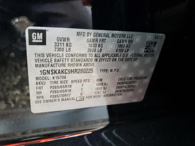 2017 CHEVROLET TAHOE 1GNSKAKC9HR280225