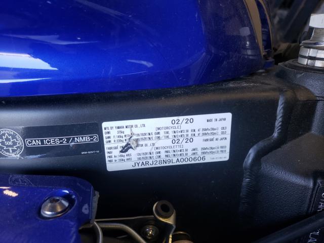 2020 YAMAHA YZFR6 JYARJ28N9LA000606