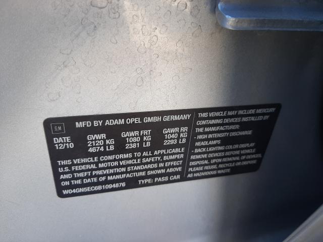 2011 BUICK REGAL W04GN5EC6B1094876