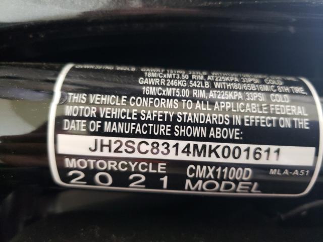 2021 HONDA CMX1100 D JH2SC8314MK001611
