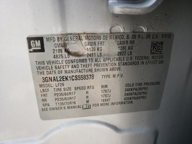 2012 CHEVROLET CAPTIVA SP 3GNAL2EK1CS558378