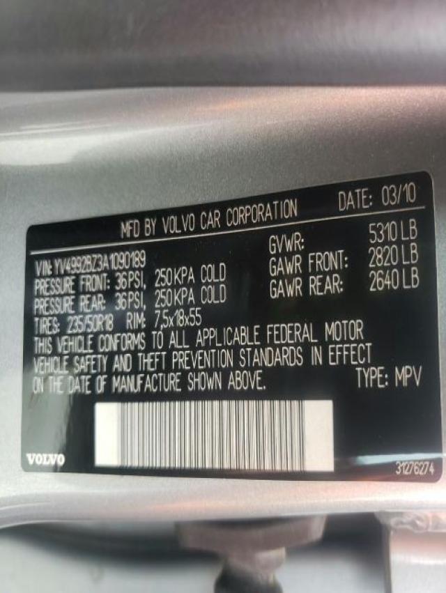 2010 VOLVO XC70 T6 YV4992BZ3A1090189
