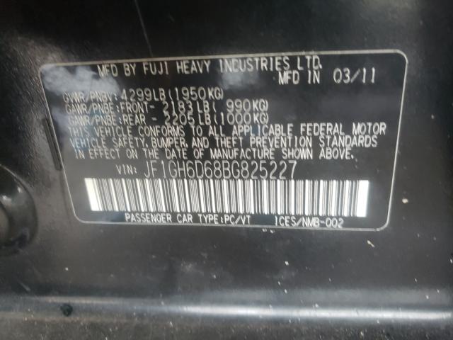2011 SUBARU IMPREZA OU JF1GH6D68BG825227