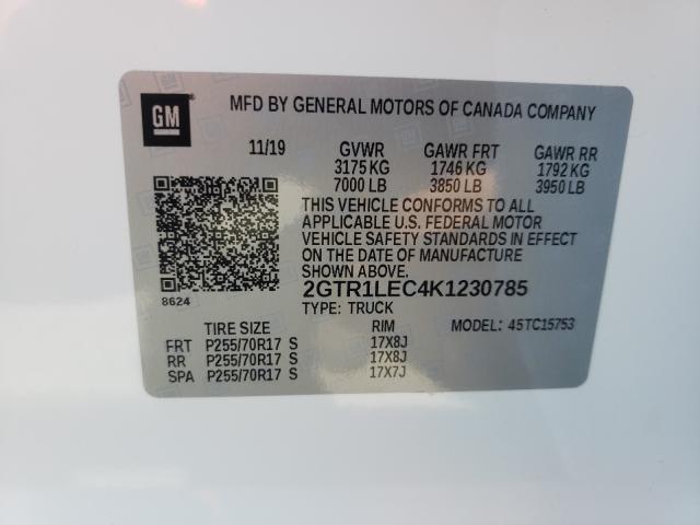 2019 GMC SIERRA LIM 2GTR1LEC4K1230785