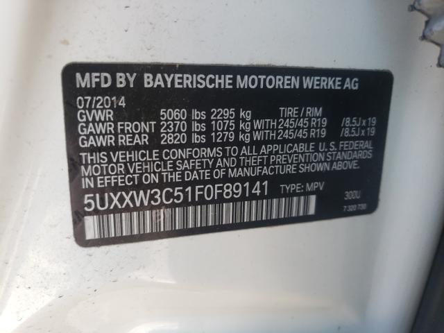 2015 BMW X4 XDRIVE2 5UXXW3C51F0F89141