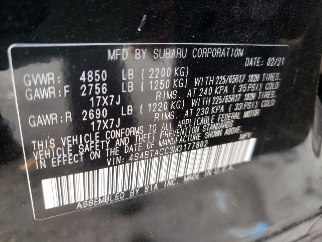 2021 SUBARU OUTBACK PR 4S4BTACC3M3177802