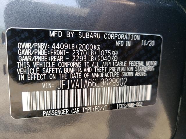 2020 SUBARU WRX JF1VA1A66L9829902