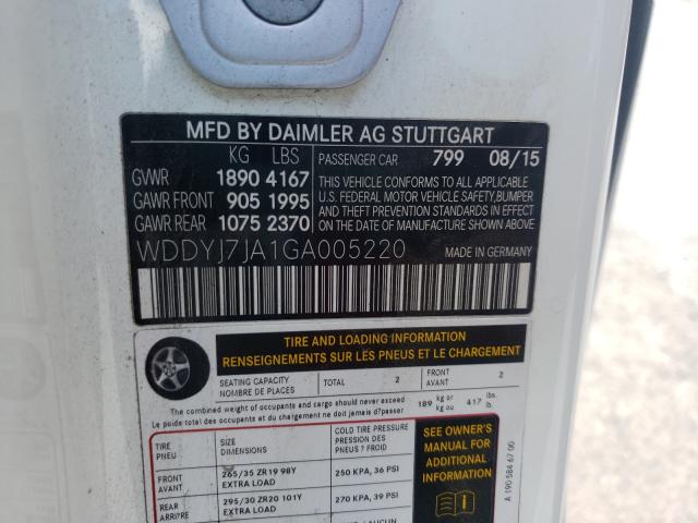 2016 MERCEDES-BENZ AMG GT S WDDYJ7JA1GA005220