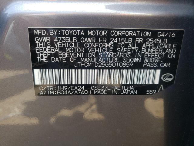 2016 LEXUS IS300 JTHCM1D25G5010859