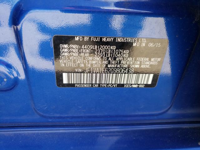 2016 SUBARU WRX PREMIU JF1VA1E62G9806438