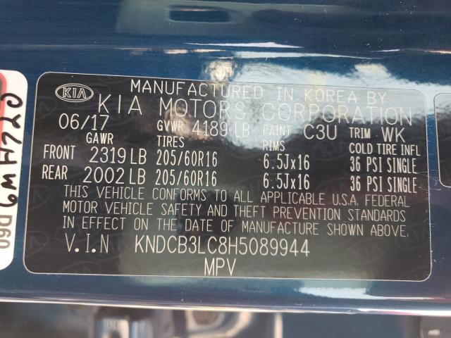 2017 KIA NIRO FE KNDCB3LC8H5089944