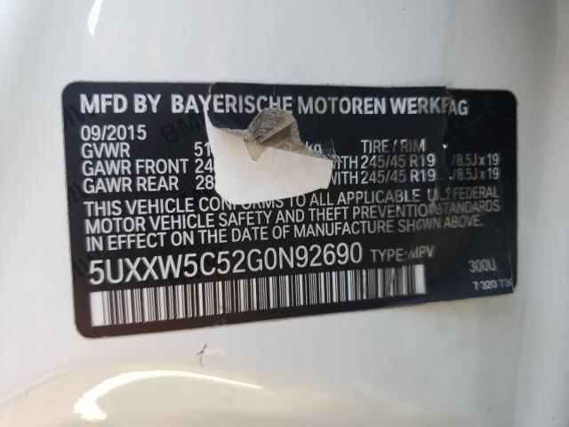 2016 BMW X4 XDRIVE3 5UXXW5C52G0N92690