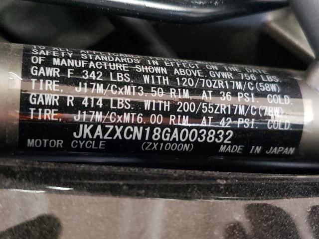 2016 KAWASAKI ZX1000 N JKAZXCN18GA003832