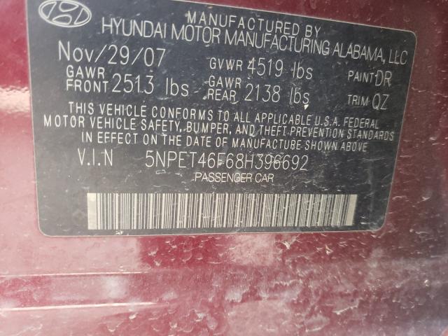5NPET46F68H396692 Hyundai Sonata Gls 2008. Фото: 9