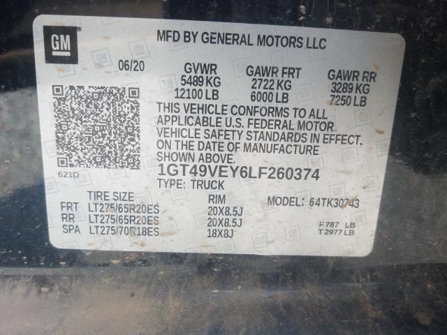 2020 GMC SIERRA K35 1GT49VEY6LF260374