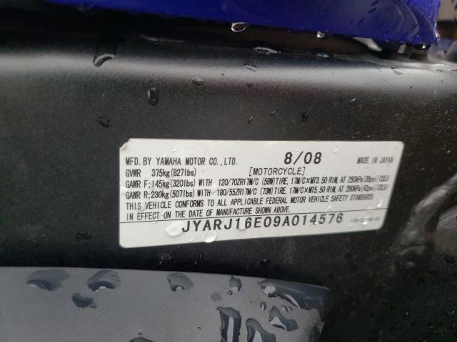 2009 YAMAHA YZFR6 JYARJ16E09A014576
