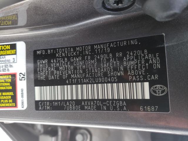 2020 TOYOTA CAMRY XLE 4T1F11AK2LU900405