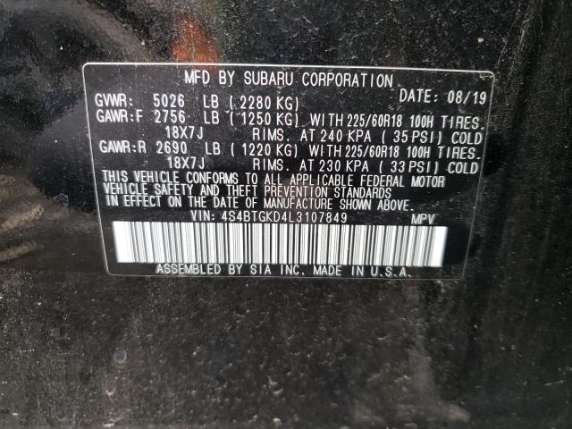 2020 SUBARU OUTBACK ON 4S4BTGKD4L3107849