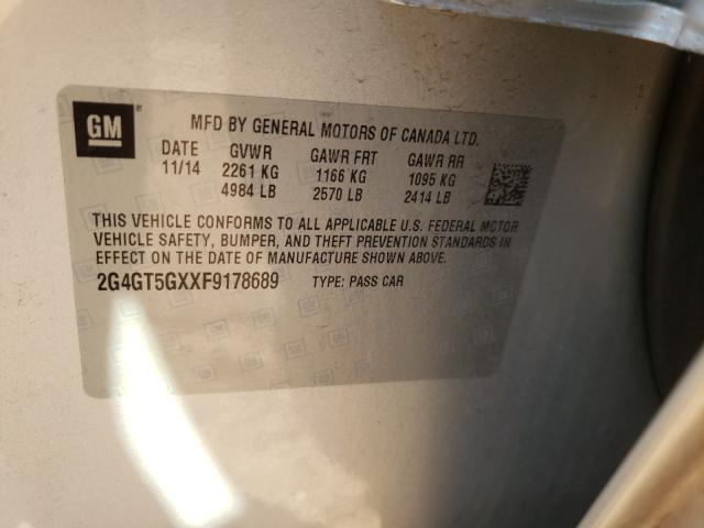2015 BUICK REGAL GS 2G4GT5GXXF9178689