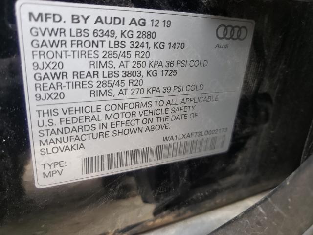 VIN WA1LXAF73LD002173 2020 Audi Q7, Premium Plus no.10