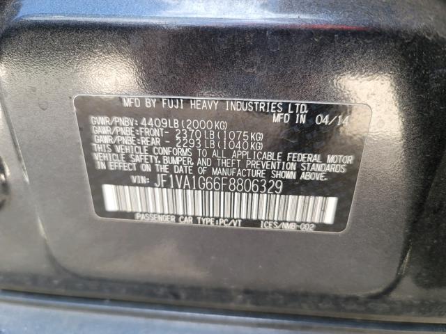 2015 SUBARU WRX LIMITE JF1VA1G66F8806329