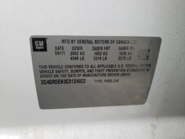 2012 BUICK REGAL 2G4GR5EK0C9124822