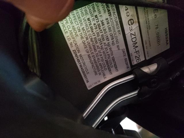 2016 DUCATI SUPERBIKE ZDM14BYW4GB005136