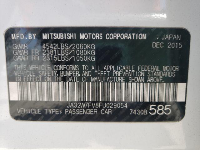 2015 MITSUBISHI LANCER EVO JA32W7FV8FU029054
