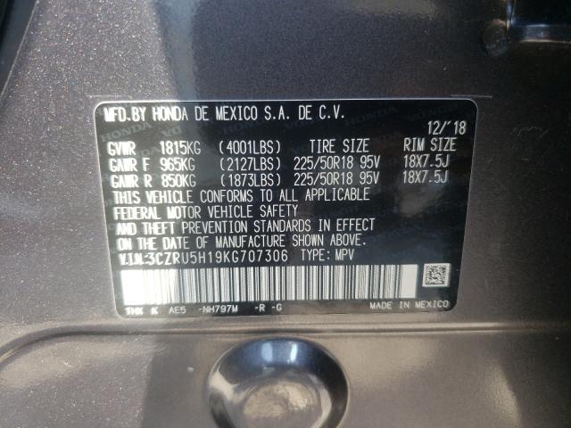 2019 HONDA HR-V SPORT 3CZRU5H19KG707306