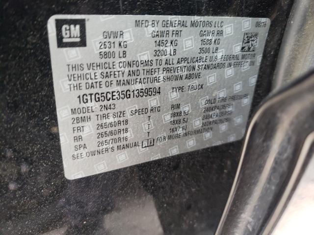 2016 GMC CANYON SLE 1GTG5CE35G1359594