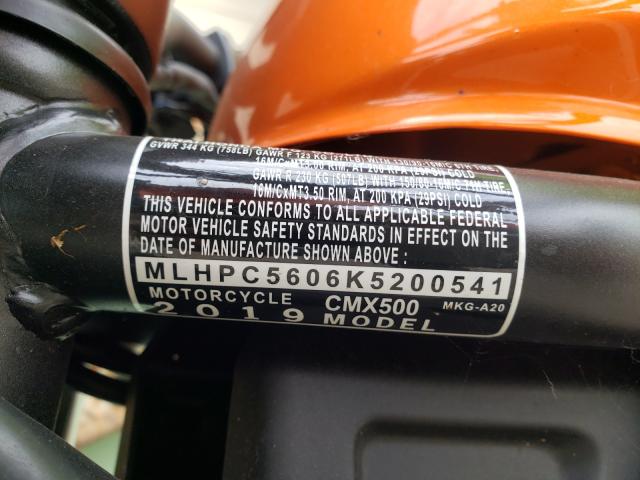 2019 HONDA CMX500 MLHPC5606K5200541