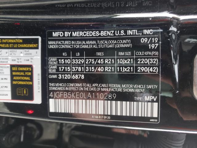 2020 MERCEDES-BENZ GLE 450 4M 4JGFB5KE0LA110289
